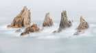 Spain, Gueirua. Sea stacks on shoreline. Art Print